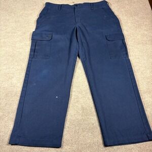 Red Kap Cargo Pants Mens 38 Blue Cotton Straight Leg Tactical Workwear Utility